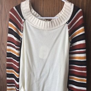 Off the shoulder white with bell sleeve sweater